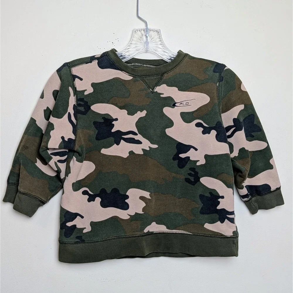 Vintage The‎ Children's Place Camo Camouflage 90s Crewneck Sweatshirt Size 5